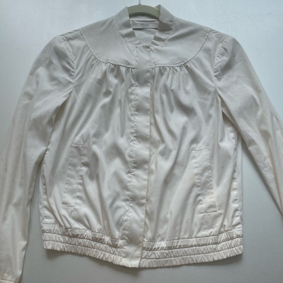 Prada White Zip Jacket Size 40 (Small)